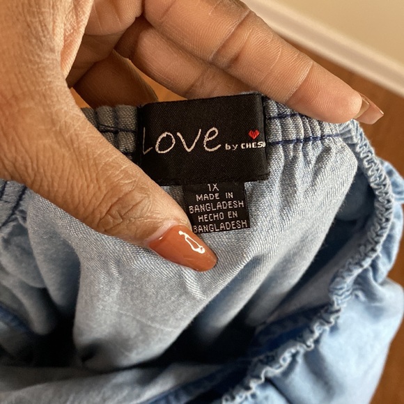 Off the Shoulder Jean Dress - Picture 3 of 3